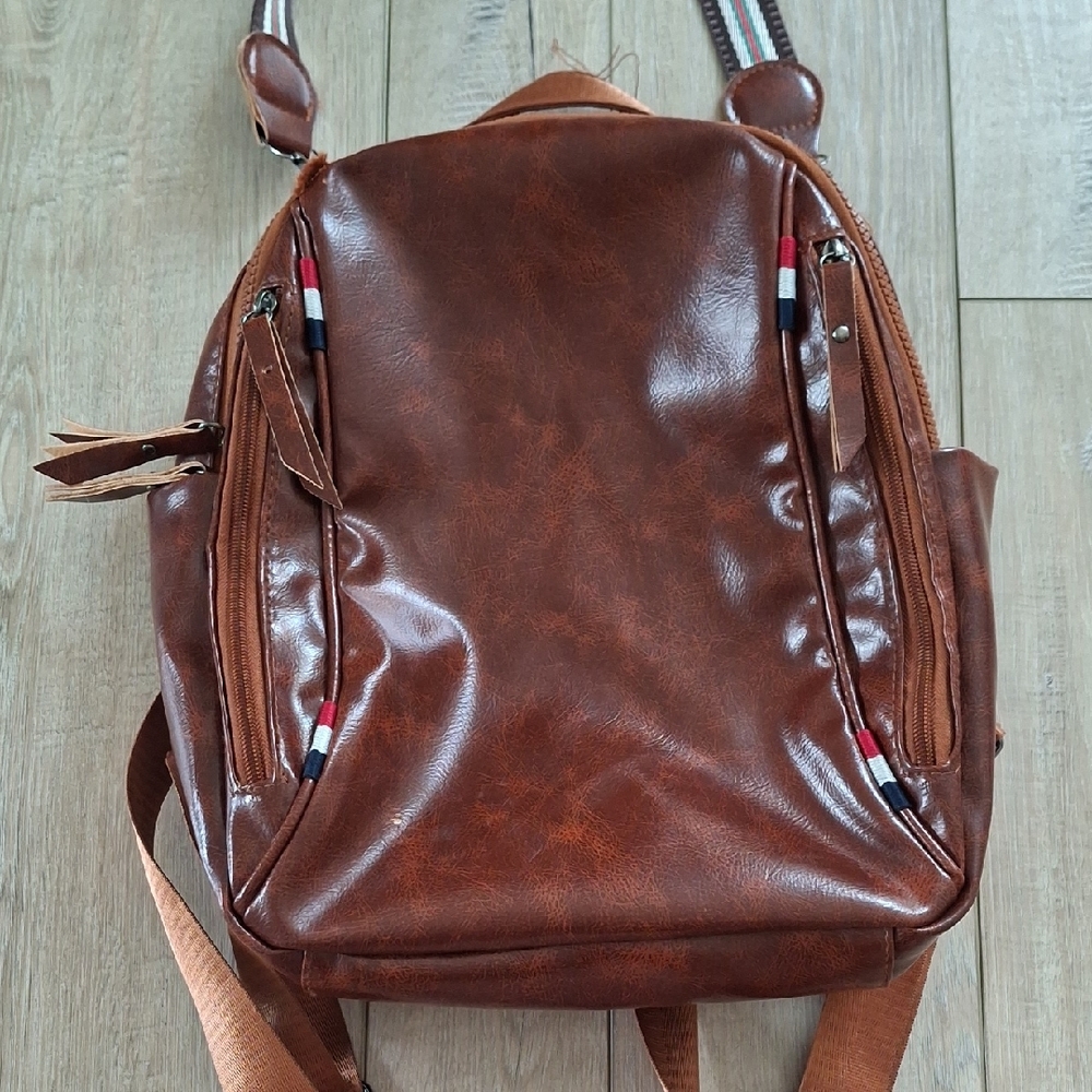 Brown Leather Backpack - Picture 2 of 14